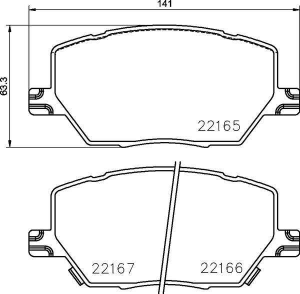 A.B.S. P 23 164 BREMBO Bremsbelagsatz, Scheibenbremse
